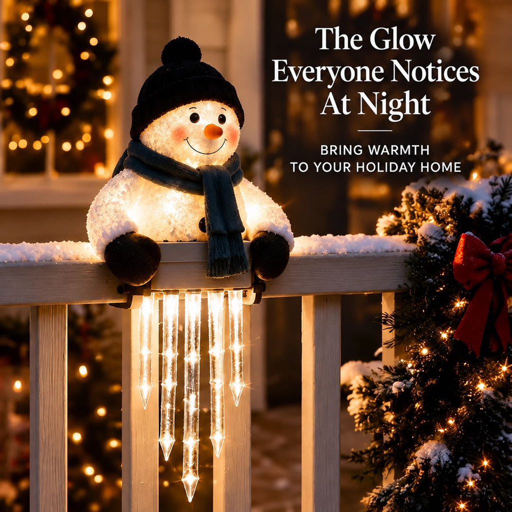 LED Snowman Icicle Christmas Railing Light