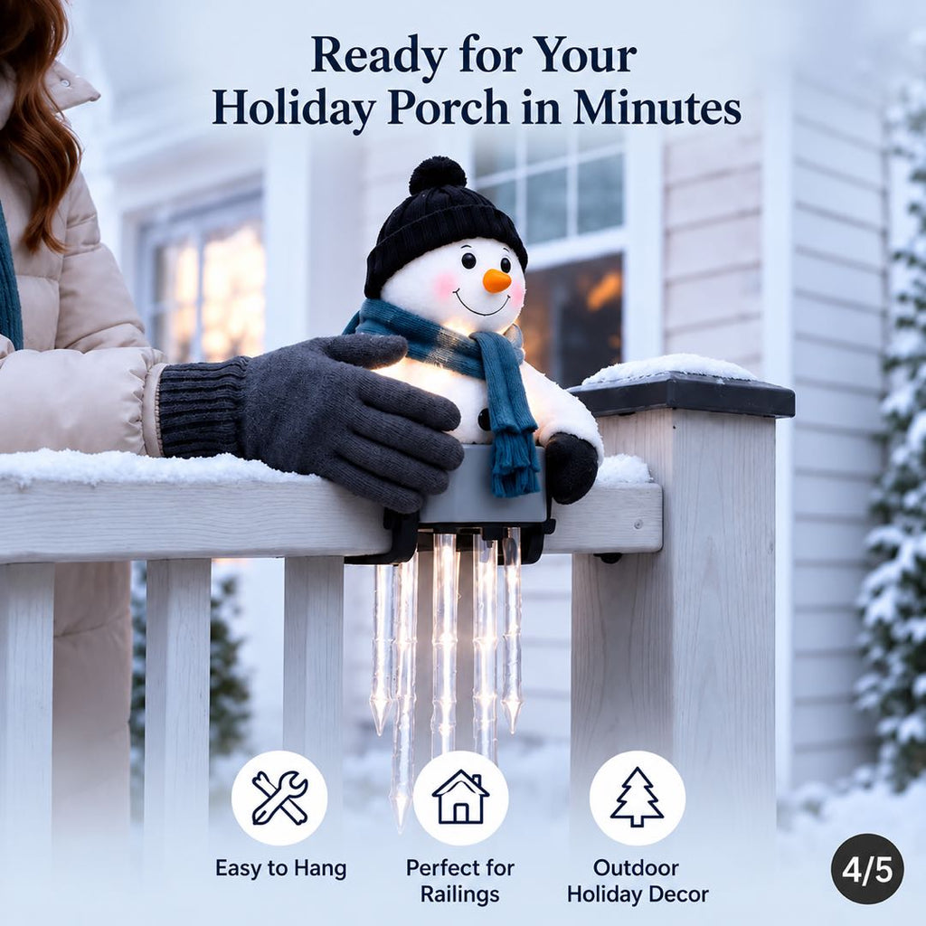LED Snowman Icicle Christmas Railing Light