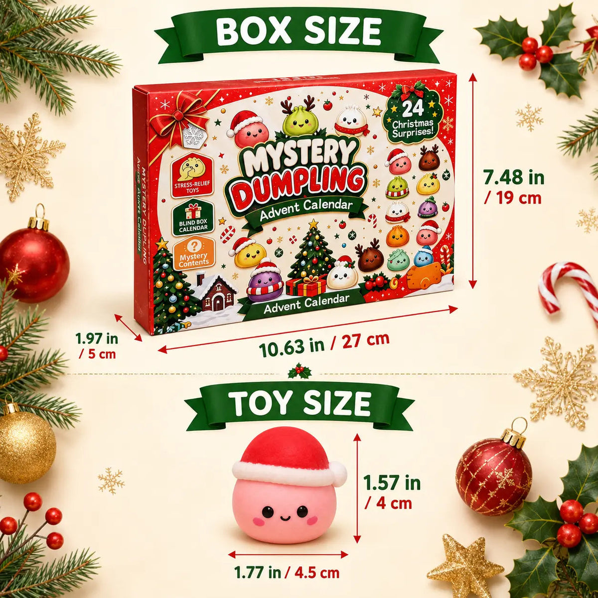 24-Day Mystery Dumpling Squishy Advent Calendar 🎄
