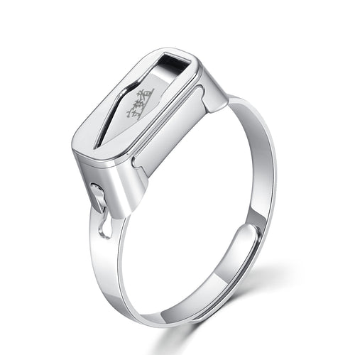 Adjustable Stainless Steel Utility Ring with Fold Out Detail, Polished Silver Finish, Comfortable Open Band, and Minimalist Everyday Accessory Style