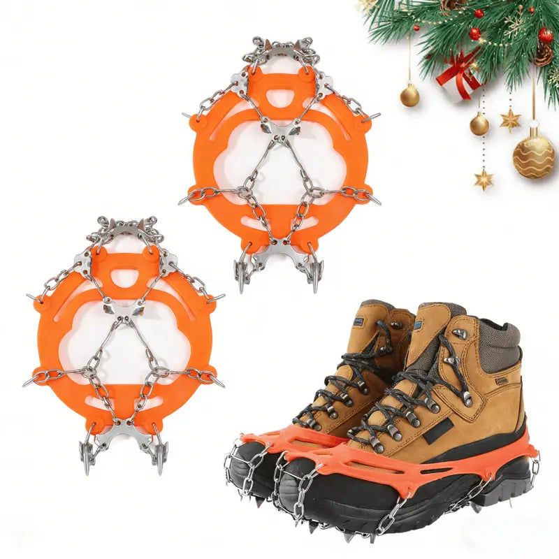 🧊8-Spike Ice Cleats for Shoes & Boots – Stretch-Fit Snow & Ice Traction Grips