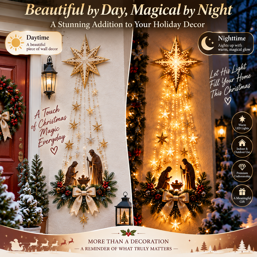 Bethlehem Star of Fait | Lighted Nativity Wall Décor