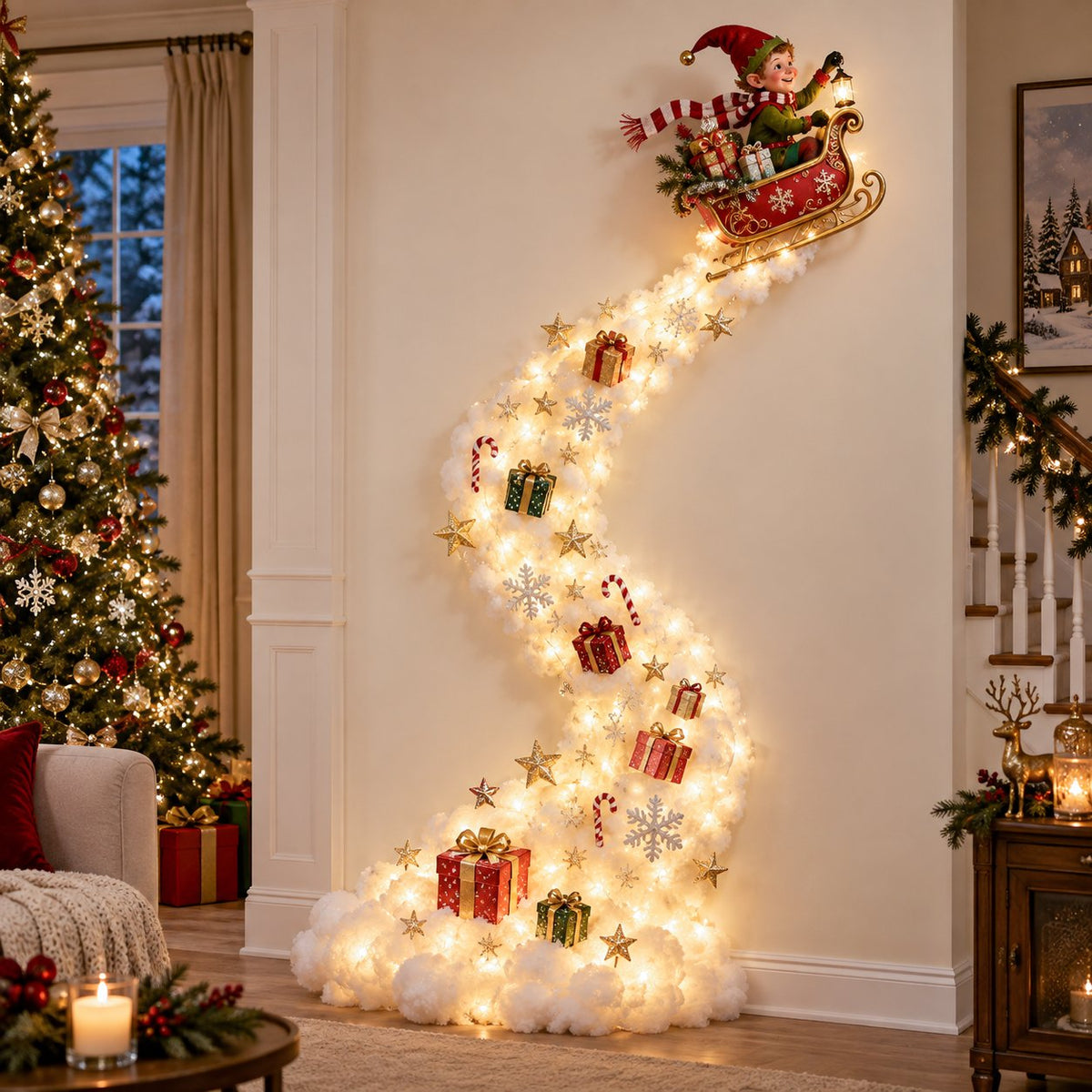 ✨Christmas Magic Trail Wall Light | Glowing Holiday Wall Décor