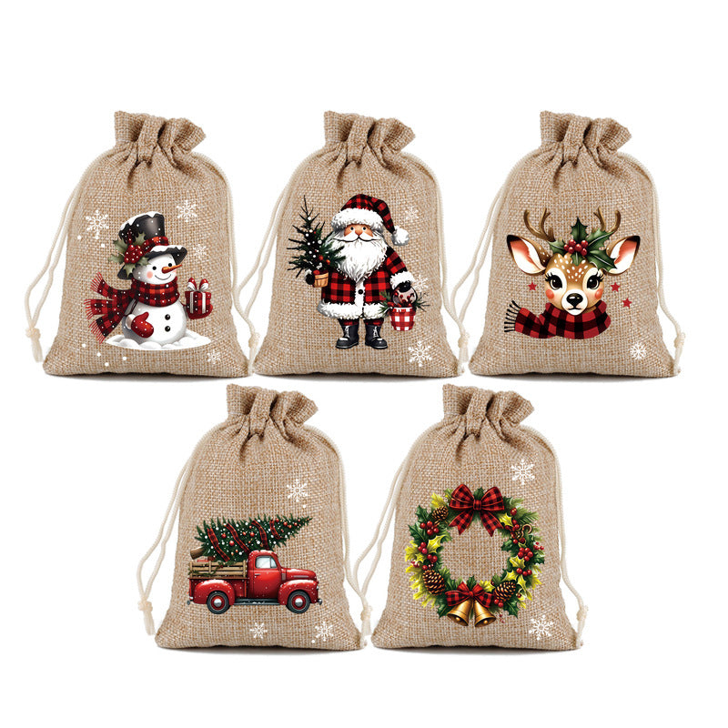 🎅 Christmas in One Pull – Festive Drawstring Gift Bags for Treats & Tiny Surprises🎄