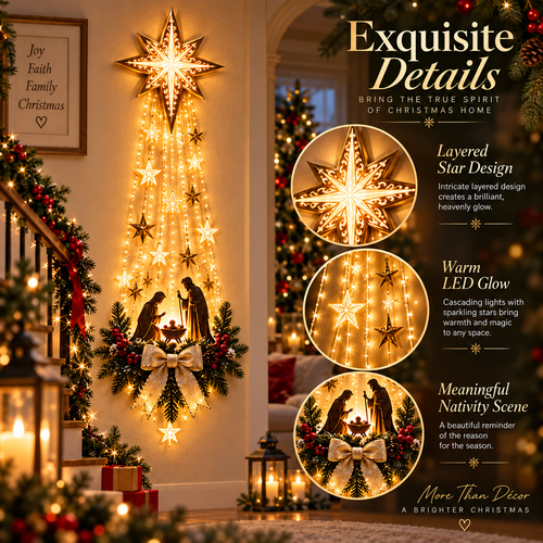Bethlehem Star of Fait | Lighted Nativity Wall Décor