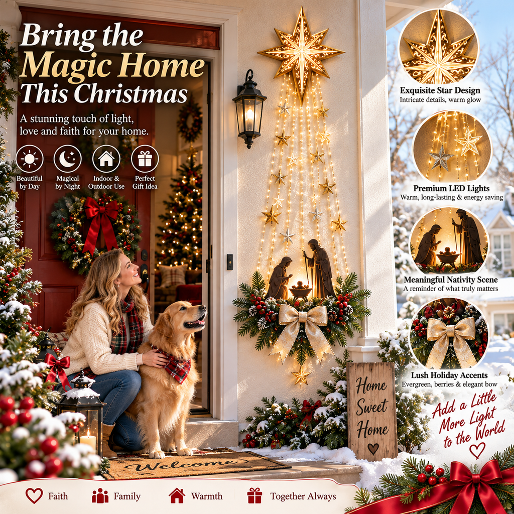 Bethlehem Star of Fait | Lighted Nativity Wall Décor