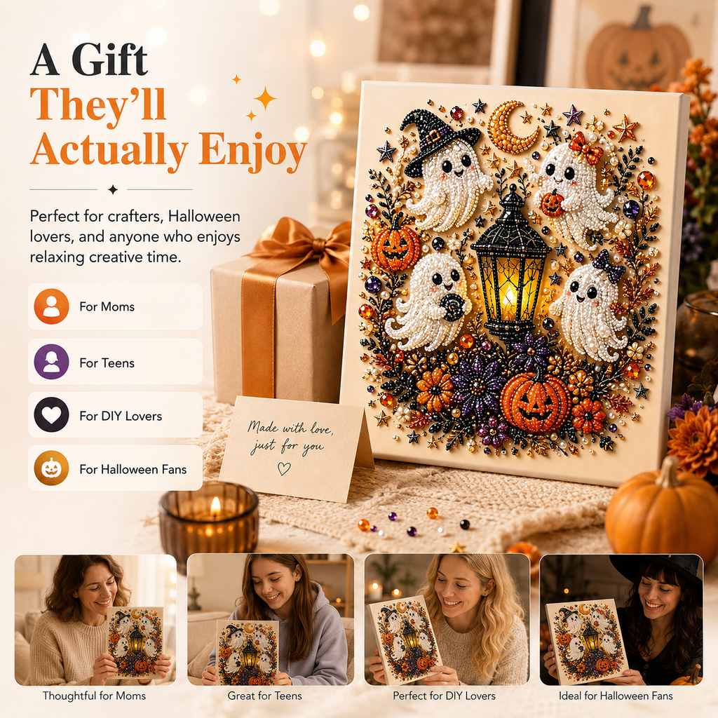 🎃 Create Your Own Spooky Halloween Wall Art DIY Pearl Craft Kit For A Cozy Halloween Night