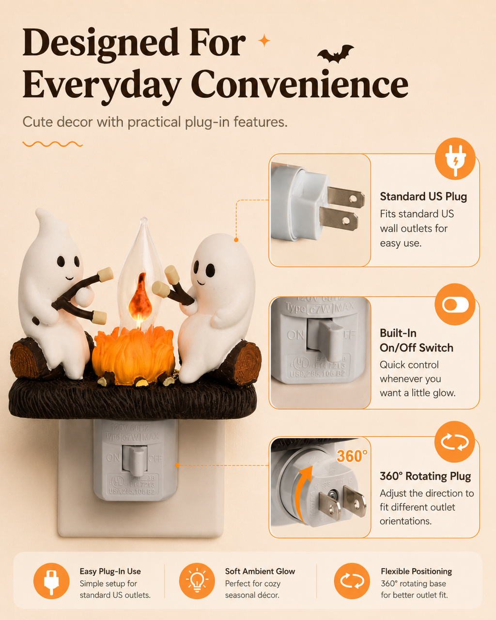 Ghost Campfire Night Light™ The Cutest Halloween Glow For Your Home
