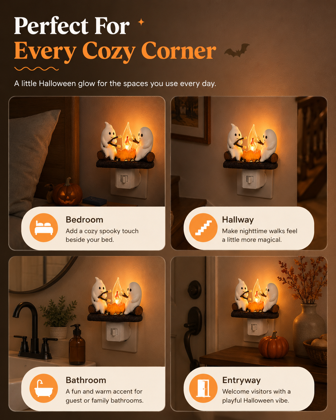 Ghost Campfire Night Light™ The Cutest Halloween Glow For Your Home