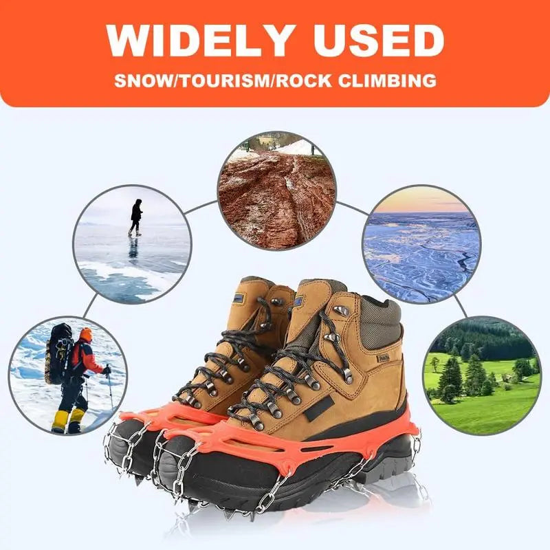 🧊8-Spike Ice Cleats for Shoes & Boots – Stretch-Fit Snow & Ice Traction Grips