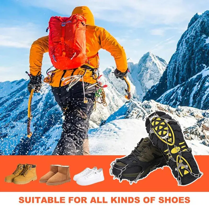 🧊8-Spike Ice Cleats for Shoes & Boots – Stretch-Fit Snow & Ice Traction Grips