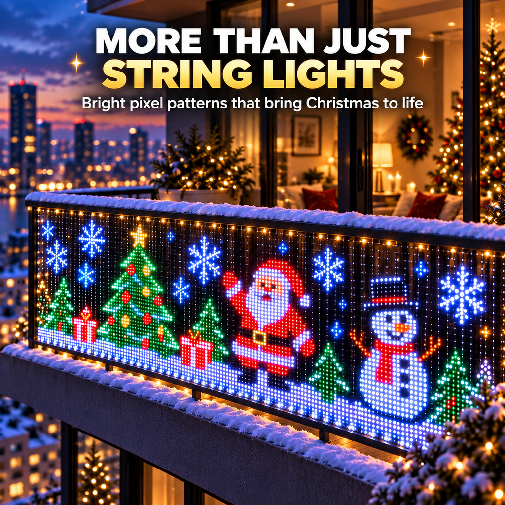 🎅Smart Animated Christmas Pixel Curtain Lights – Festive Holiday Display with Dynamic Scenes & Phone Control