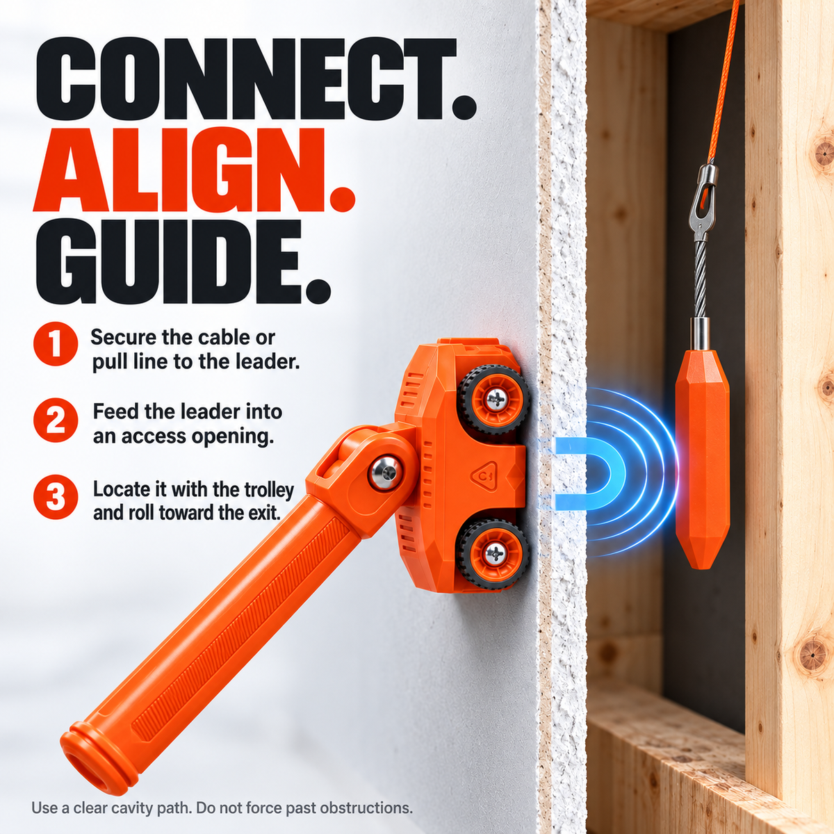 🧲Magnetic Wire Puller Kit with Stud-Finding Assist – Dual-Purpose Cable Fishing & Routing Tool