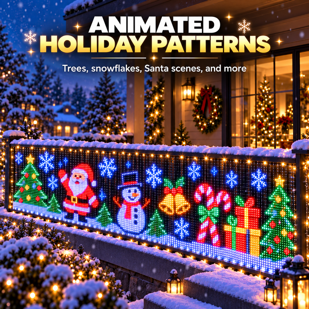 🎅Smart Animated Christmas Pixel Curtain Lights – Festive Holiday Display with Dynamic Scenes & Phone Control