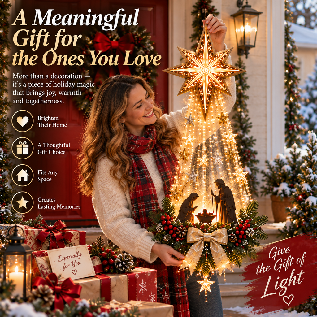 Bethlehem Star of Fait | Lighted Nativity Wall Décor