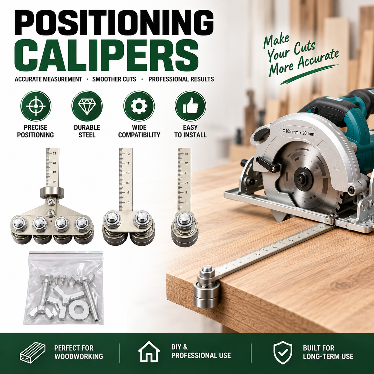 📏50cm Positioning Calipers | Repeat-Layout Woodworking Guide