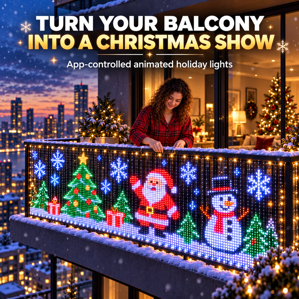 🎅Smart Animated Christmas Pixel Curtain Lights – Festive Holiday Display with Dynamic Scenes & Phone Control